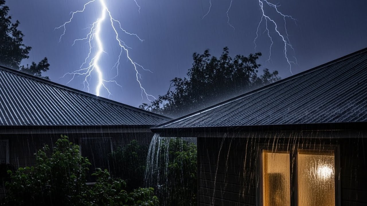 Heavy Rain on Cabin Roof 🌧️ Sleep Fast with Thunderstorm Sounds for Relaxation #43