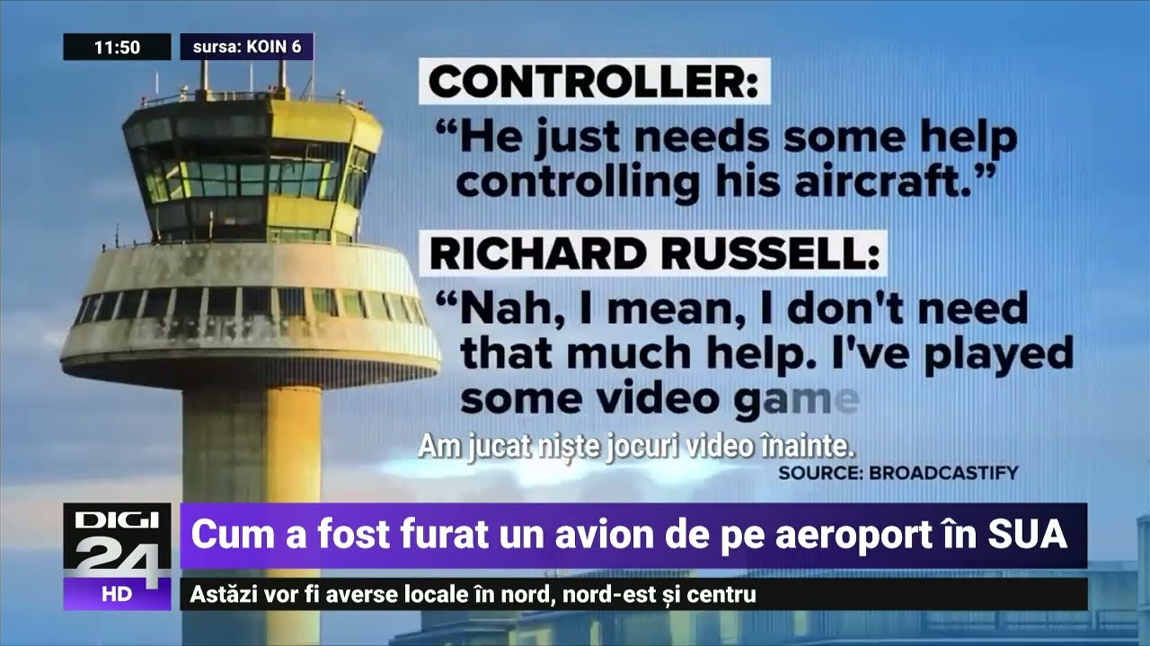 Imaginile care arată pas cu pas cum un tânăr fură un avion și apoi îl prăbușește