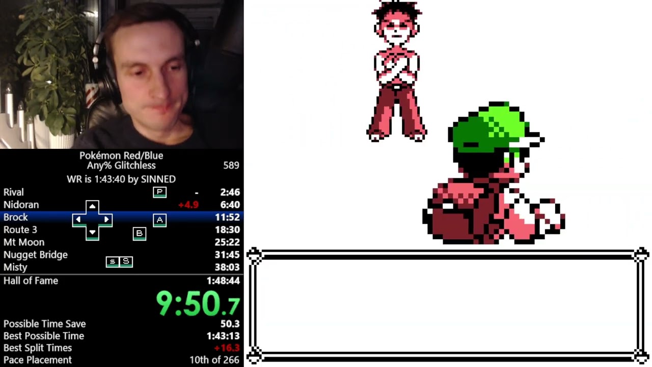 Pokemon Red/Blue Any% Glitchless Speedrun in 1:47:20