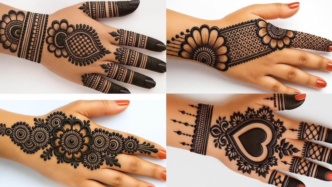 Easy Mehndi Design For Karwa Chauth || Mehandi Designs For Full Back Hand ||New Mehndi Design Simple
