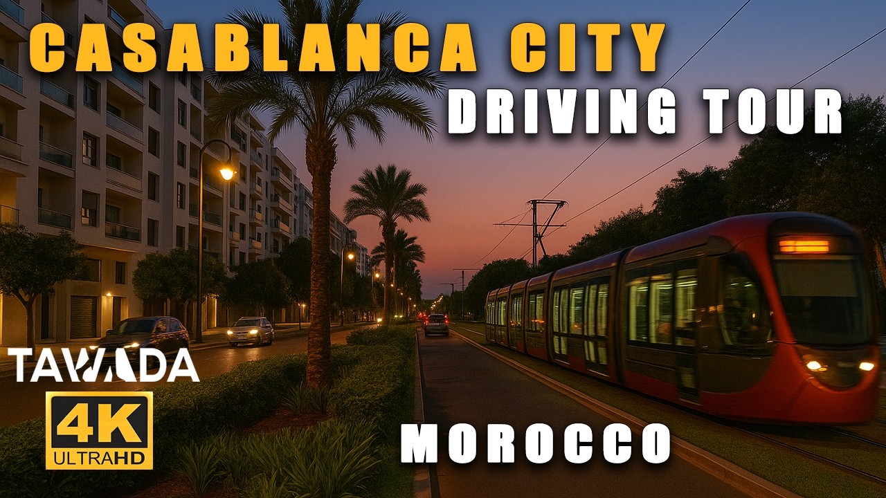 Casablanca city 4K UHD driving tour - MOROCCO