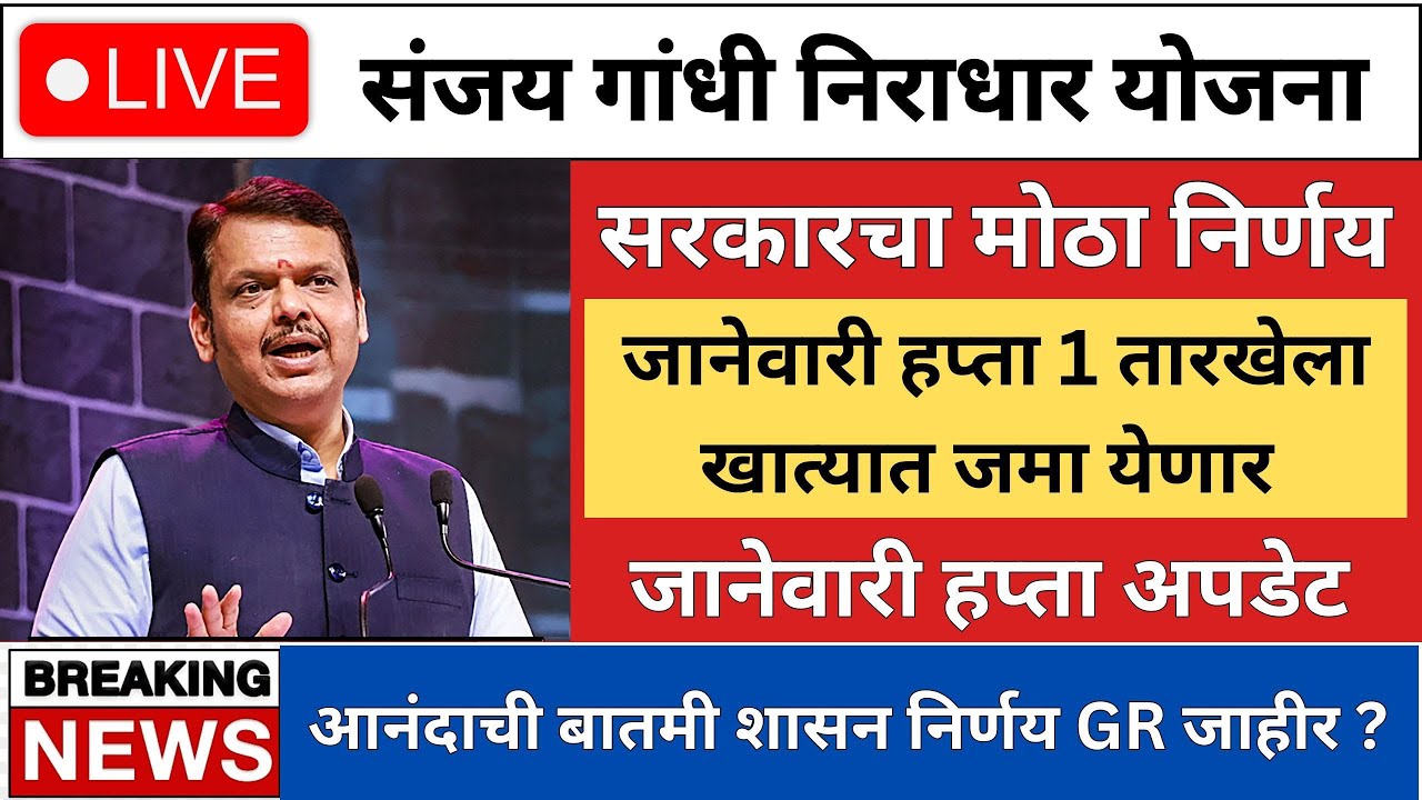 Sanjay Gandhi Niradhar Yojana January Update | हप्ता तारीख, शासन निर्णय व लाभार्थ्यांसाठी मार्गदर्शन