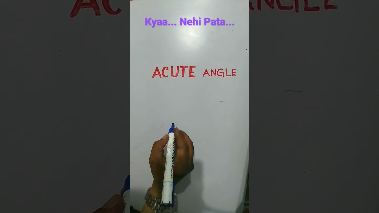Acute Angles Measures Less Than 90&deg;