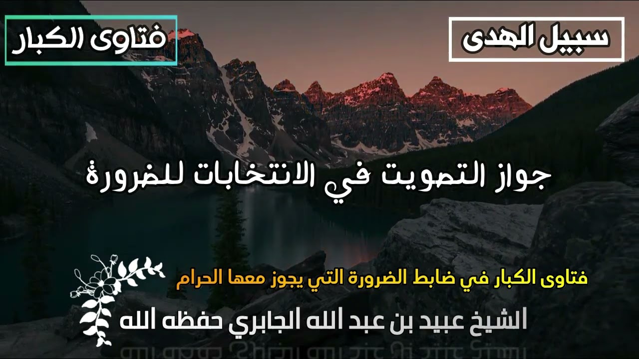 جواز التصويت في الانتخابات للضرورة للشيخ عبيد الجابري
