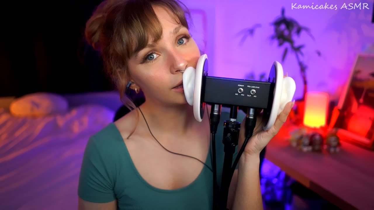 [ASMR] Slow, sensitive ear to ear mouthsounds & whispers &hearts; | unintelligible, deep breaths, sk & more