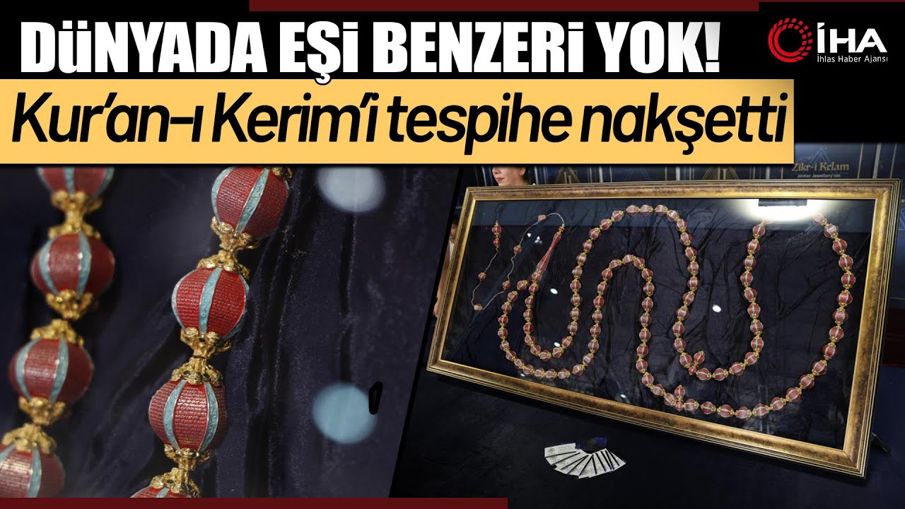 Değer biçilemiyor: Kur'an-ı Kerim'in 604 sayfası tespihe nakşedildi