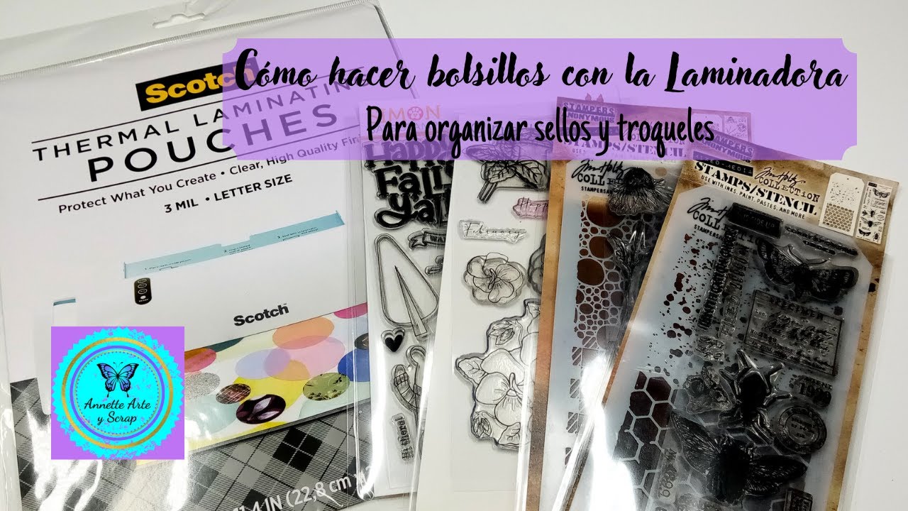Como hacer bolsillos con la Laminadora para organizar sellos y troqueles