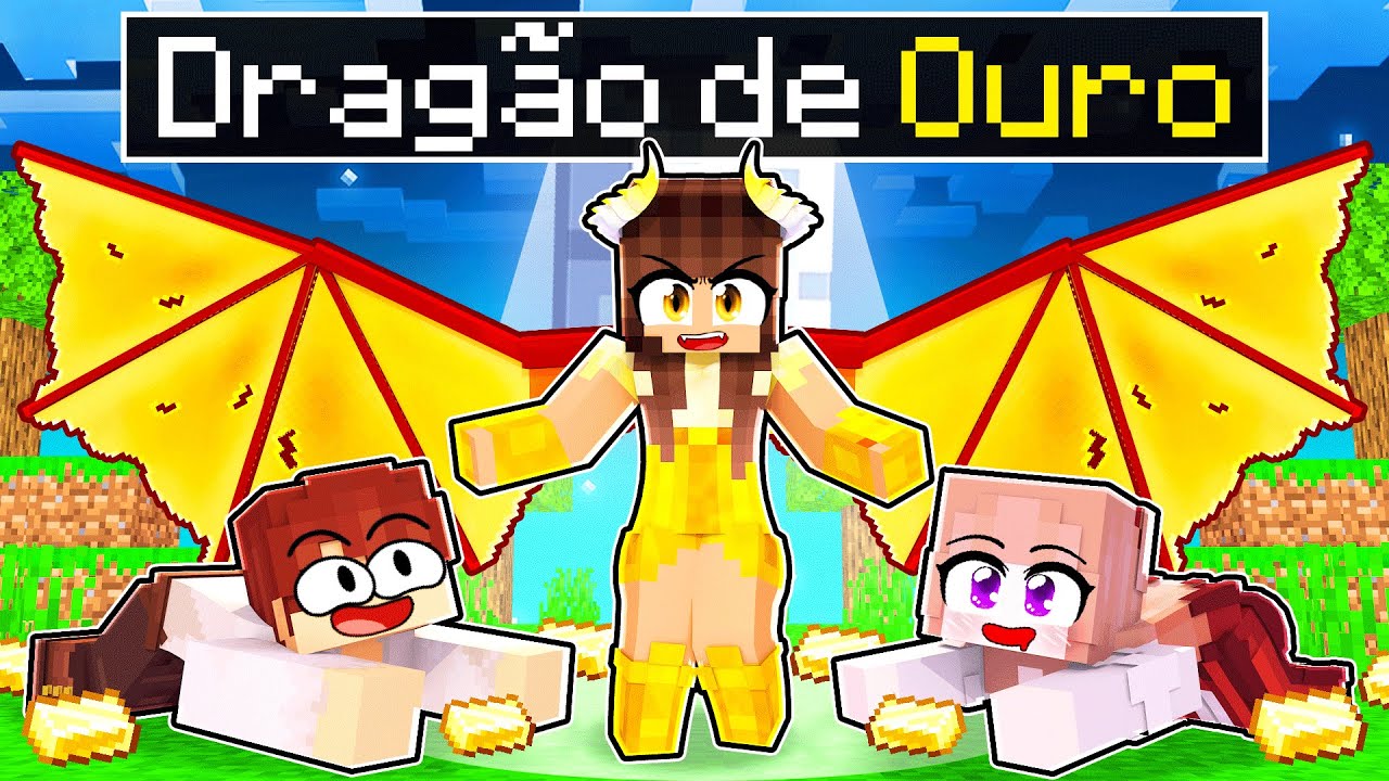 Jogando como DRAGÃO de OURO no Minecraft ◂Miika▸