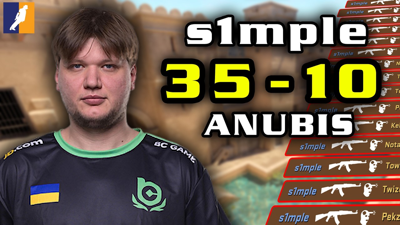 [Вид от первого лица] s1mple (35-10) | Анубис | Рейтинг Faceit | 9 марта 2026 г.