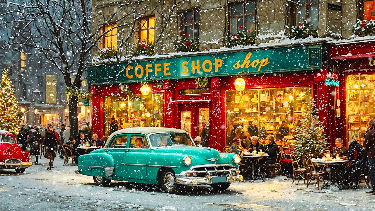 Cozy 1950&rsquo;s Coffee Shop Christmas🎶Frank Sinatra, Nat King Cole,Bings Crosby, Dean Martin ,Brenda Lee
