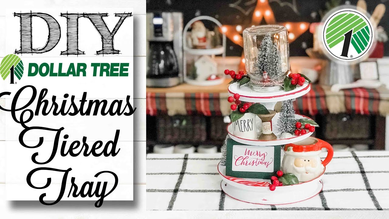 DIY Dollar Tree Tiered Tray | 10 of 12 Days of Christmas
