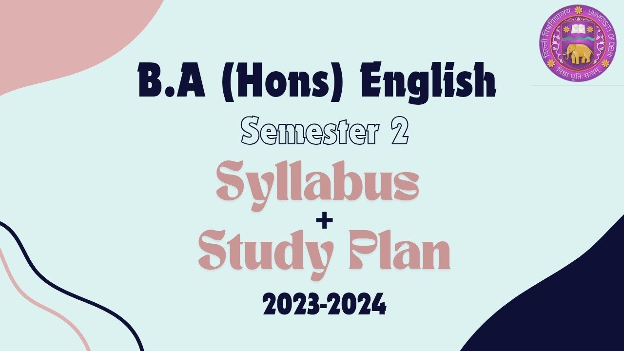 DU BA English Hons. Sem 2 - Syllabus and Study Plan (2023-24)
