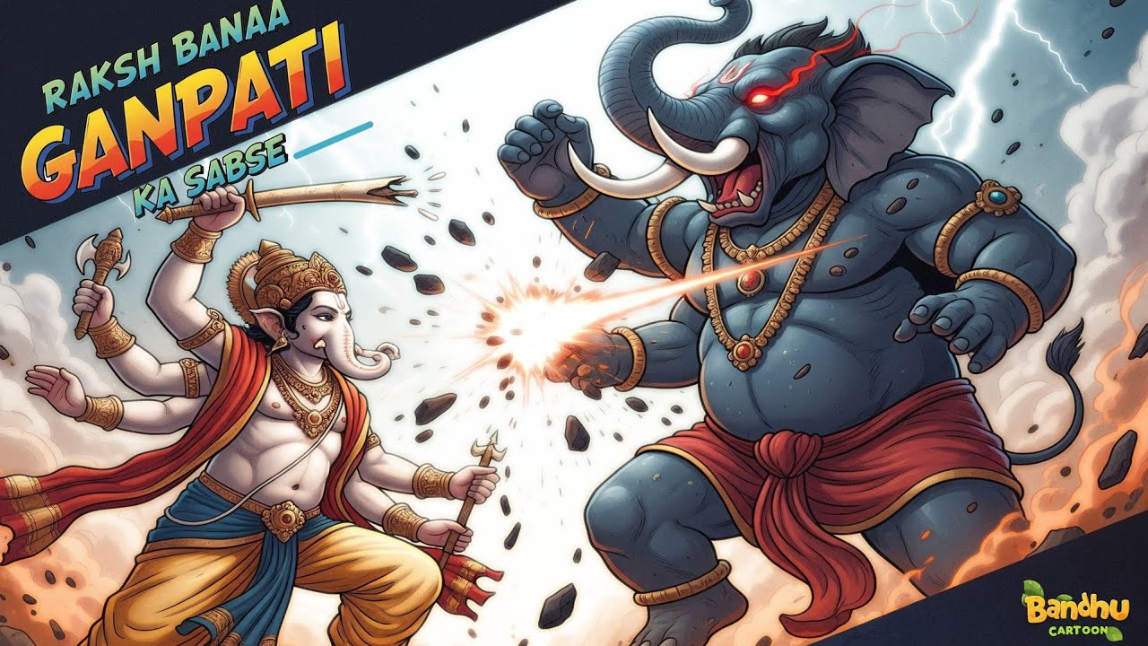 ये राक्षस बना गणपति का सबसे प्रिय साथी!  Gajasur Aur Ganpati Ka Bhayankar Yuddh | BandhuCartoon 