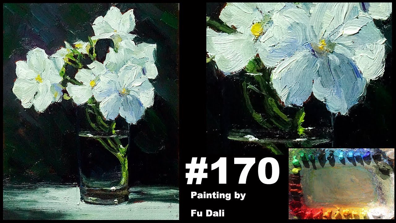 #170 Still life flowers Oil Painting by Fu Dali