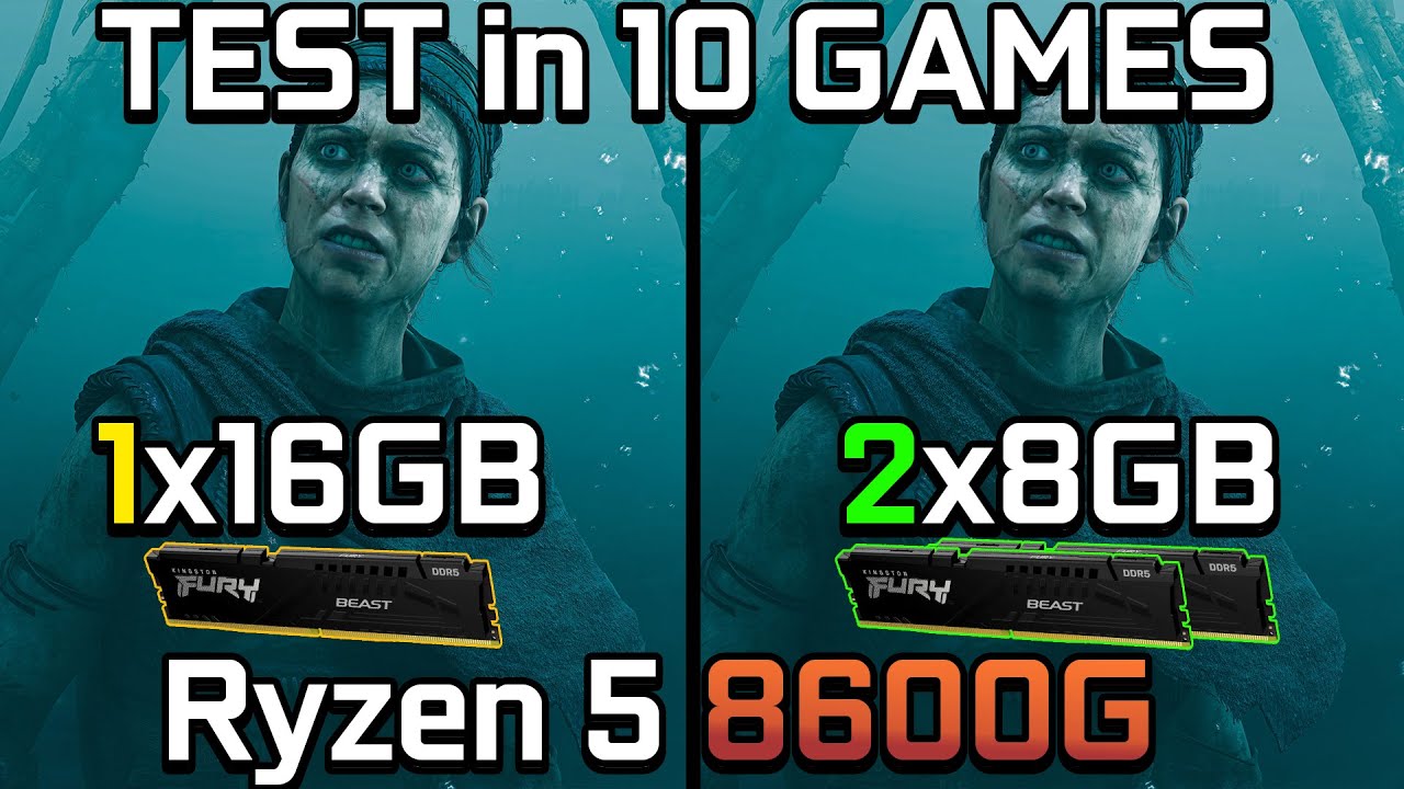 Ryzen 5 8600G - Single vs Dual Channel RAM : Test in 10 Games