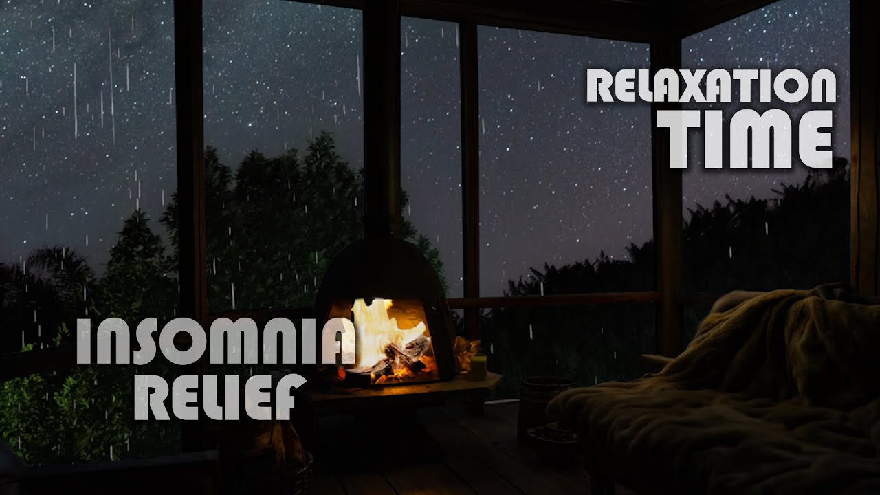 Cozy Villa Night Rain Ambience 🌧️🔥 | Soft Drizzle, Fireplace & Relaxing Night Sounds for Sleep