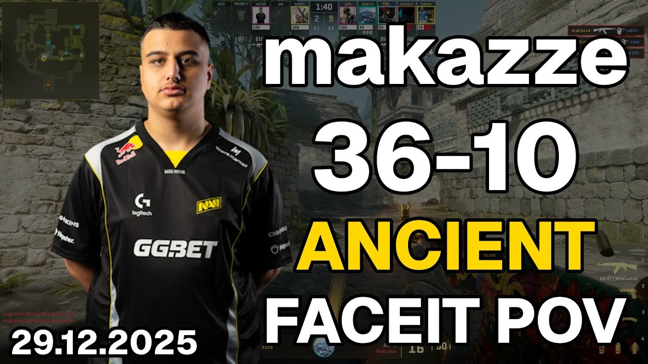makazze (36-10,  3.6 K/D) Ancient | FACEIT POV DEMO CS2 | Dec 29, 2025 