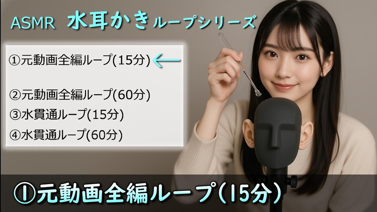 【ASMR】水耳かき（全編ループ・15分）