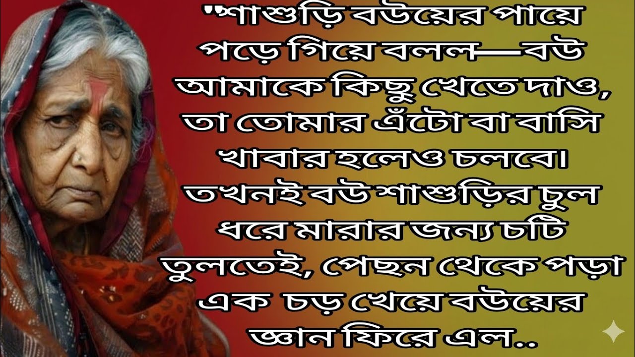 মানুষের অহংকার যে কত দ্রুত ধুলোয় মিশে যেতে পারে,যে শাশুড়ি একসময় রাজত্ব করতেনআজ তিনি ক্ষুধার জ্বালায় 