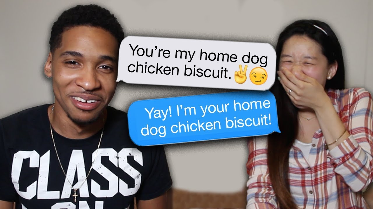 Reacting To Our First Text Messages Together | SLICE n RICE 🍕🍚