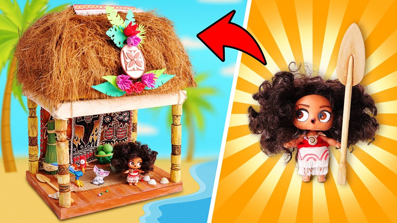 Hagamos un maravilloso cambio de look al estilo de Moana en una muñeca ordinaria || Casa de muñecas
