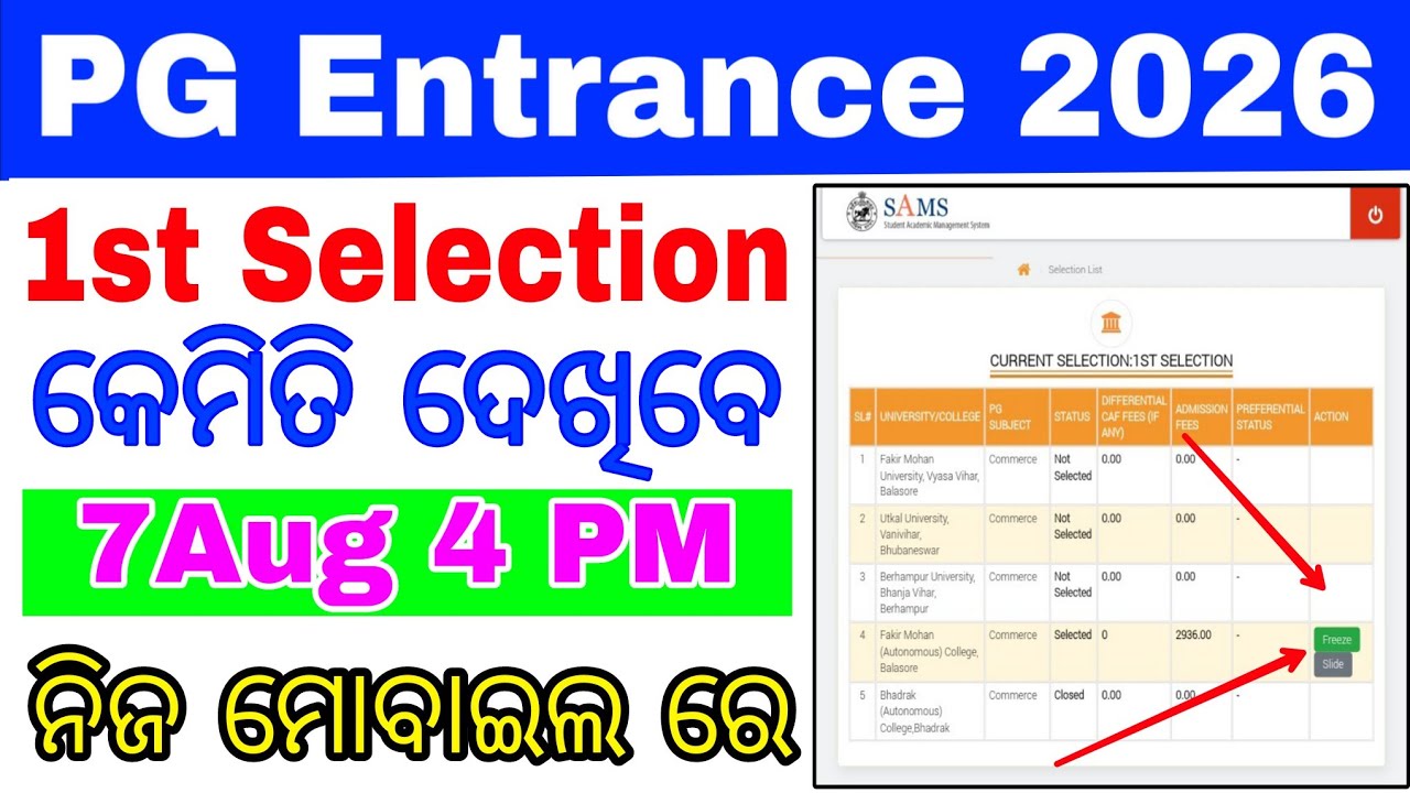 CPET PG 1ST SELECTION MERIT LIST 2026/HOW TO CHECK CPET PG ADMISSION FIRST SELECTION MERIT LIST 2026