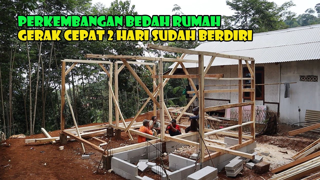 Perkembangan Bedah Rumah Kang Popon.. Wow Gercep..Tiang Tiang Sudah Berdiri.