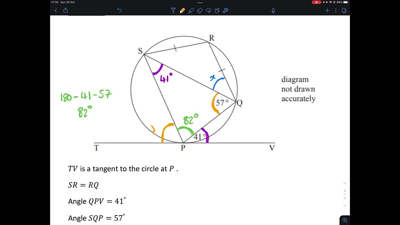 Circle Theorem Theorems Alternate Segment Opposite Angles Cyclic Quadrilateral Triangle Isosceles
