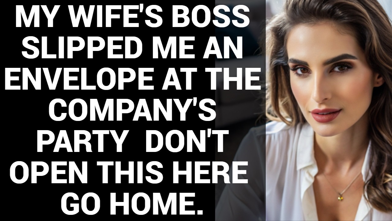 My wife's boss slipped me an envelope at the company's party  Don't open this here  Go home.