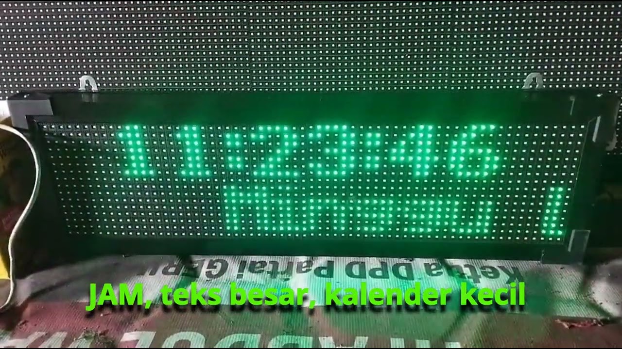tampilan Jam digital mp3 2 p10 satu warna.