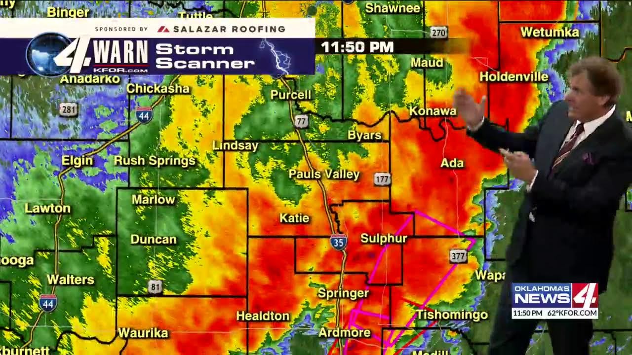 Severe Weather Coverage in Oklahoma - April, 27. 2024 9:32 p.m. start time