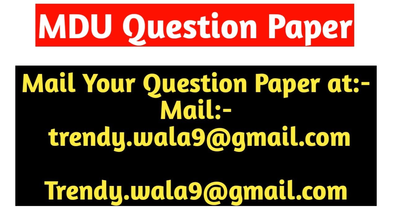 New Initiative ❤️ Need Your Support || MDU Question Paper Collection || MDU Students Need Support