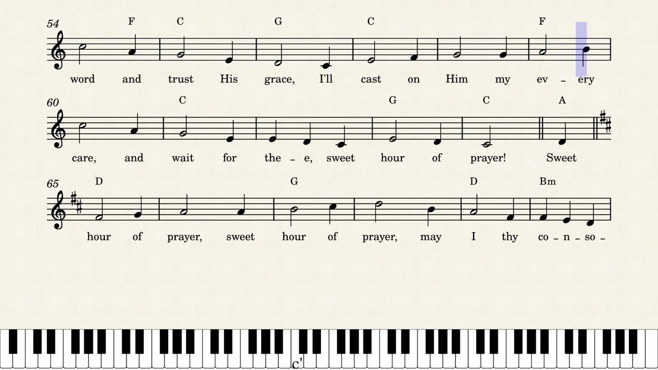 Easy Piano Hymn Tutorial: How to Play Sweet Hour Of Prayer, Notes + Lyrics