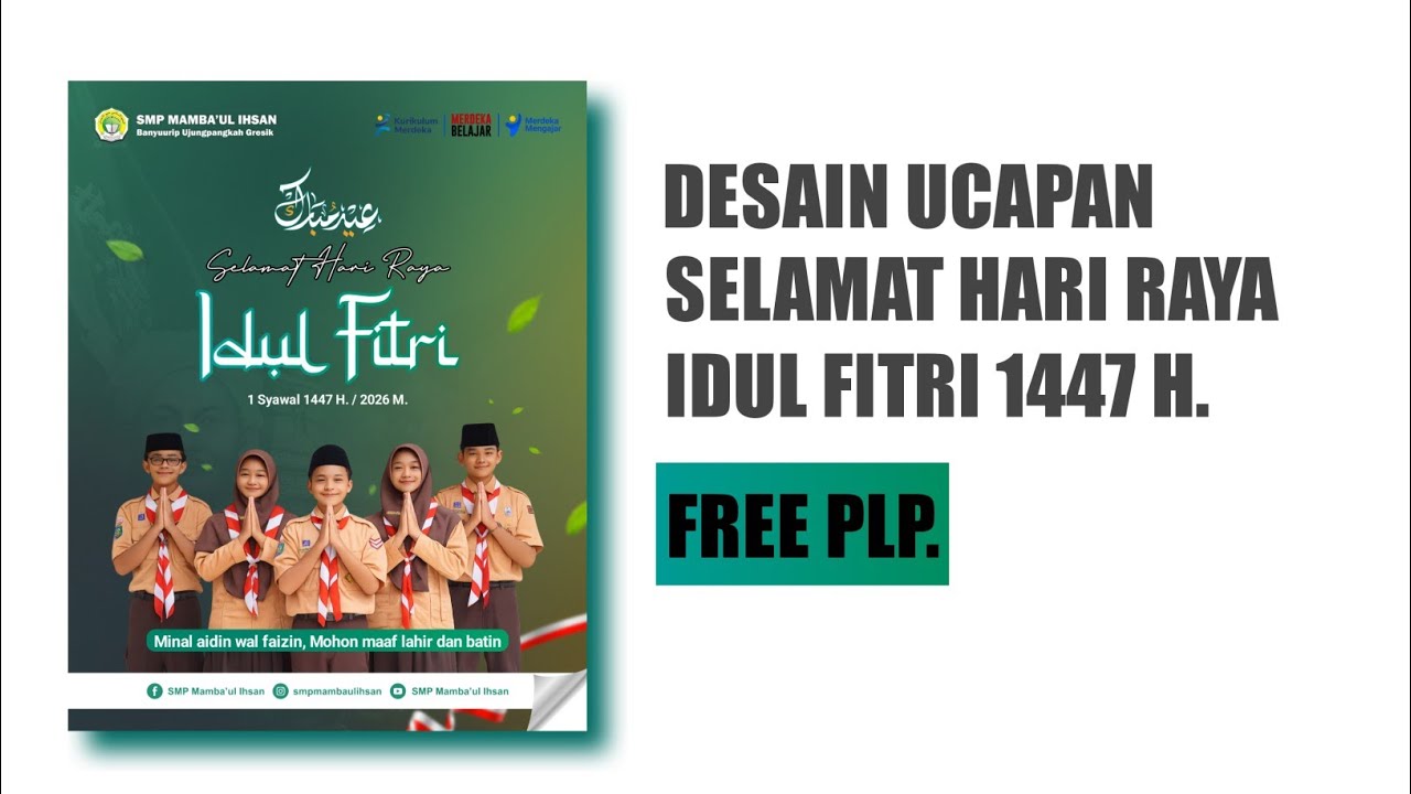 PAMFLET UCAPAN SELAMAT HARI RAYA IDUL FITRI 1447 H. | FREE PLP PIXELLAB