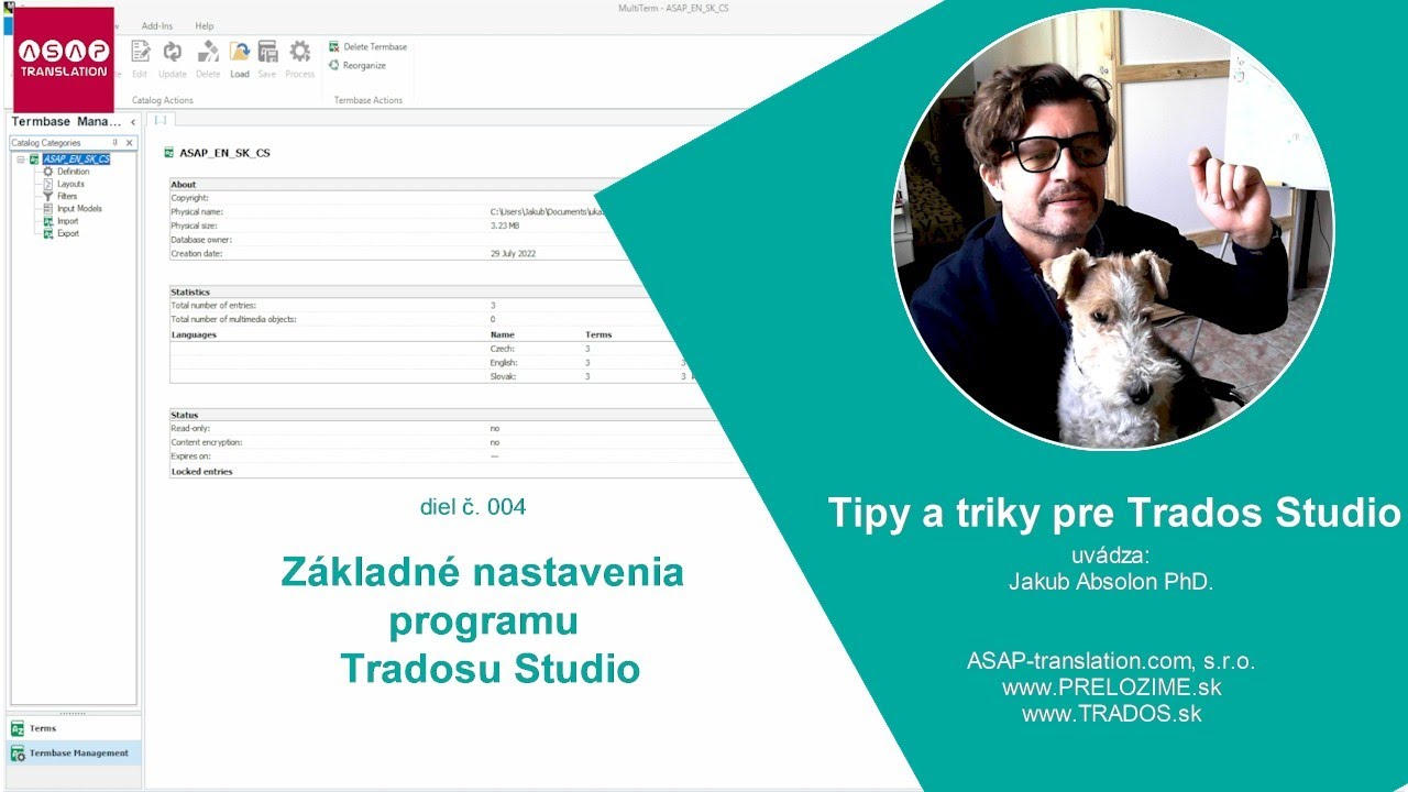Základné nastavenia programu Trados Studio