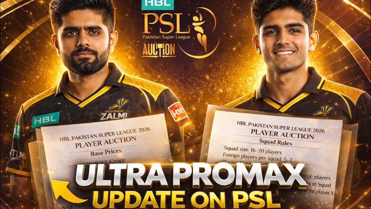 Ultra Pro Max Update on PSL 2026 | Babar Azam & Saim Ayub | Auction Base Prices & Squad Rules