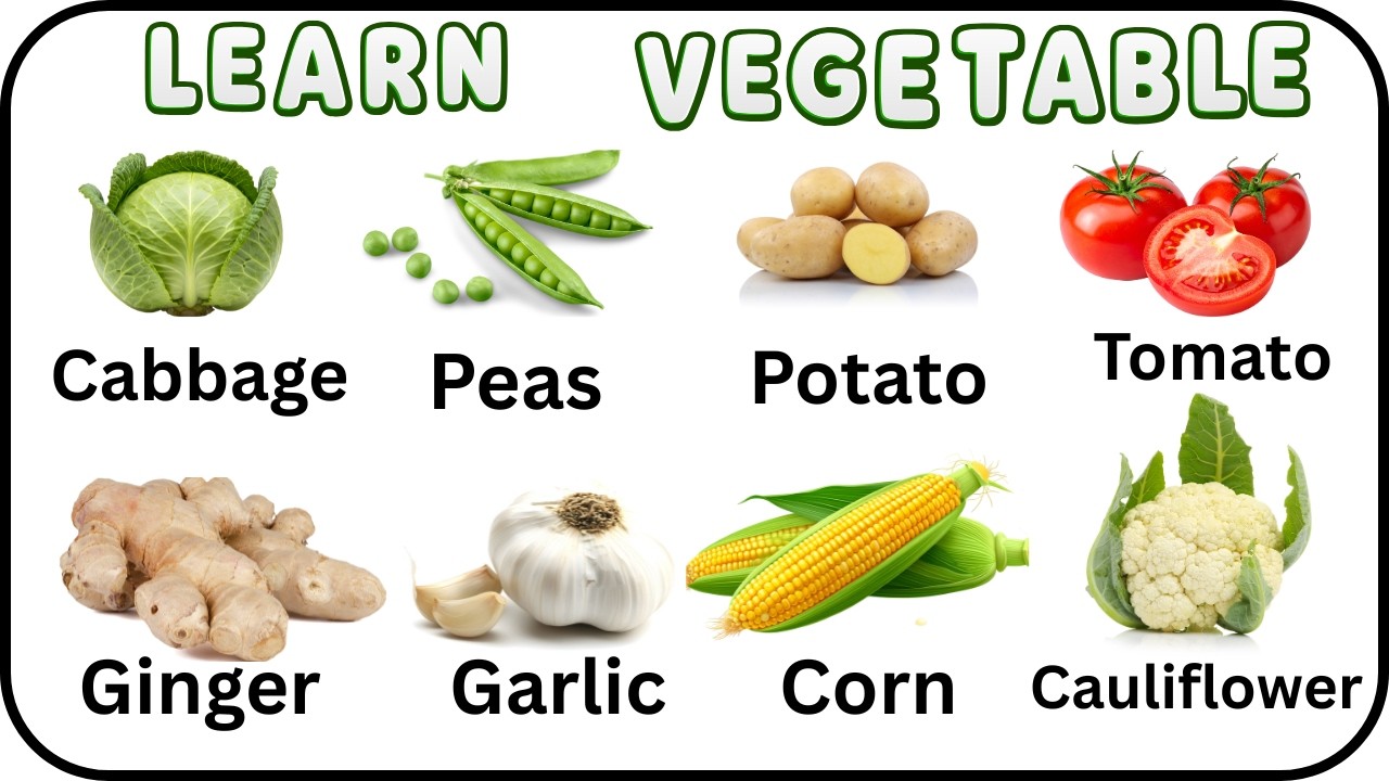 20 Vegetable Names & Spelling for Kids | Learn Vegetables in English | Preschool Learning