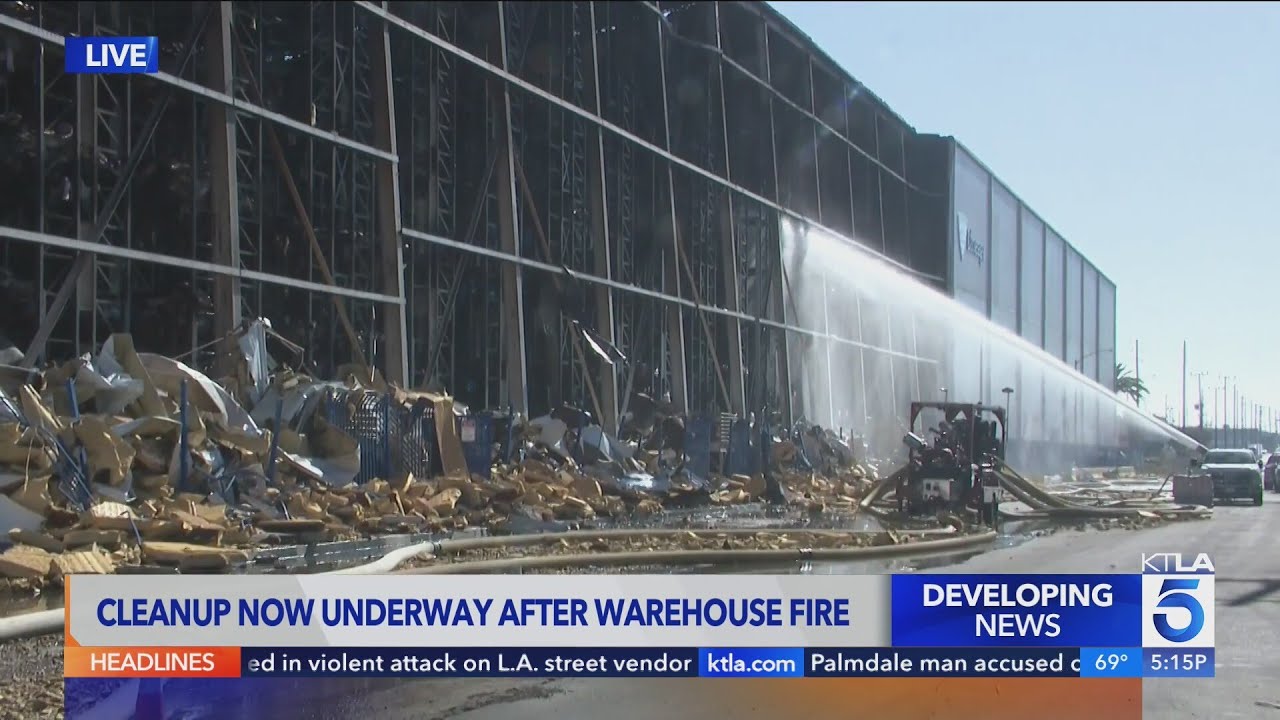 Boyle Heights warehouse cleanup underway after massive fire