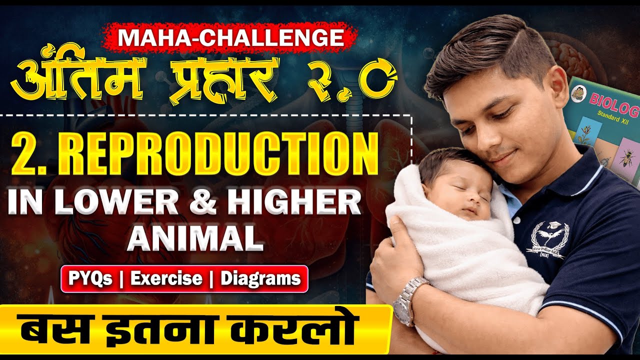 🔥Complete 2.Reproduction in Lower & Higher Animal ONE SHOT💪अंतिम प्रहार Biology Class 12th