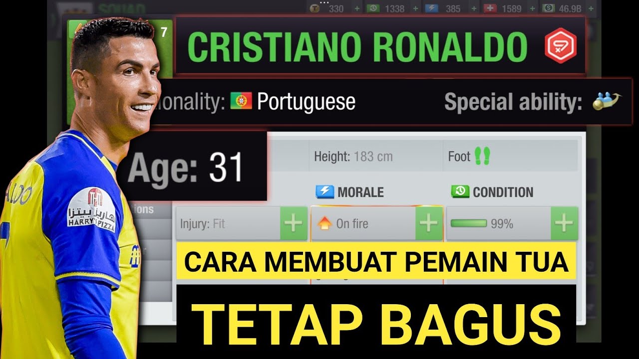 CARA MEMBUAT PEMAIN TUA TETAP BAGUS SEPERTI CRISTIANO RONALDO | TOP ELEVEN 2024