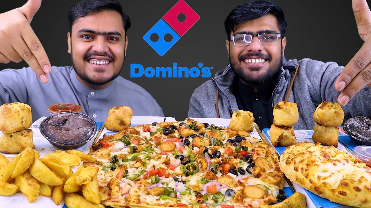 Domino's Half n Half Double Melt Pizza, Cheese Stick, Pizza balls, Lava cake | Mukbang Asmr
