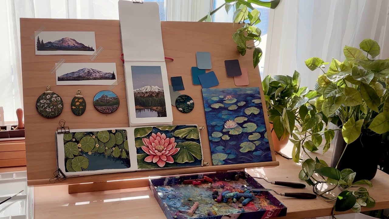 Lily Pads, Monet Inspired | Quiet Oil Pastel ASMR (No Talking)