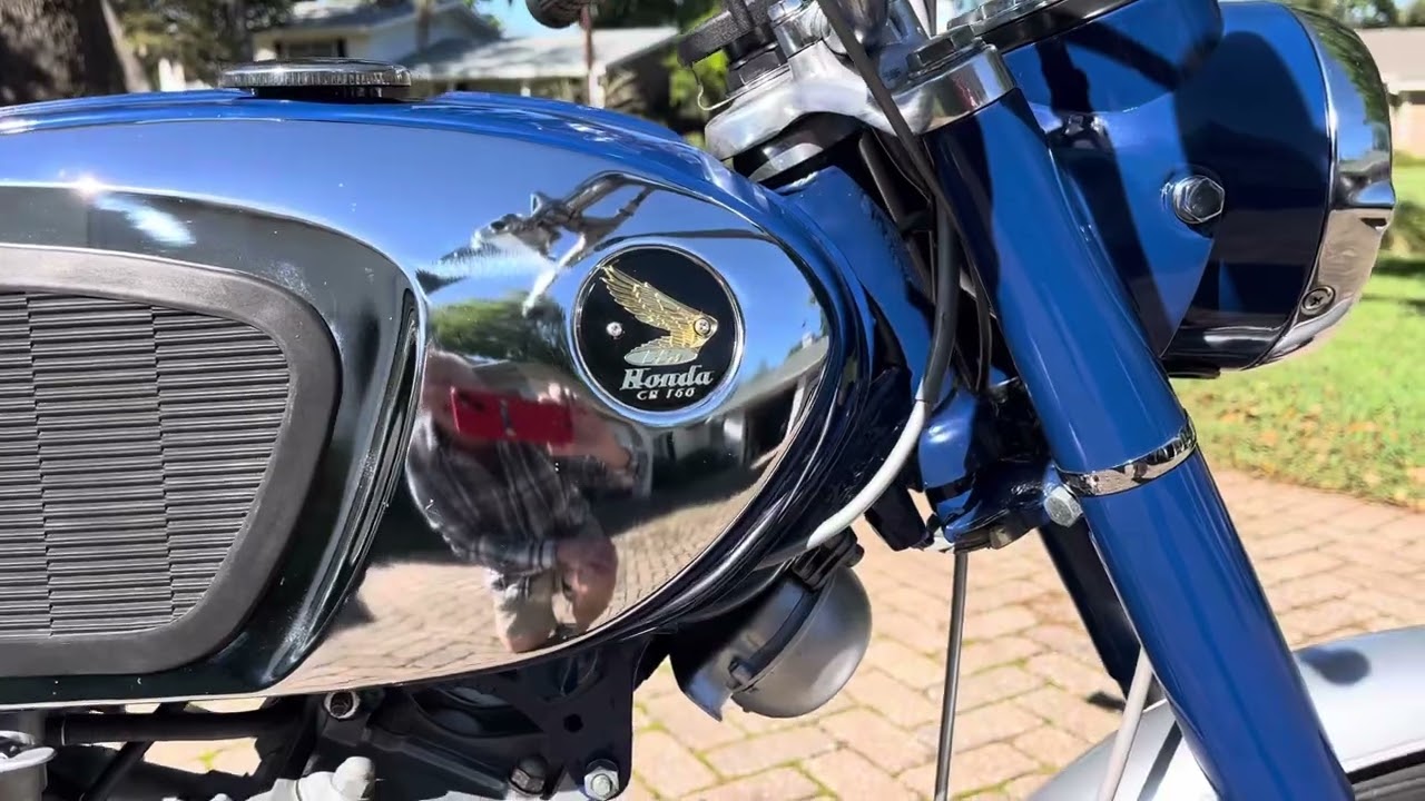 Blue 65 Honda CB160 walk-around and cold start