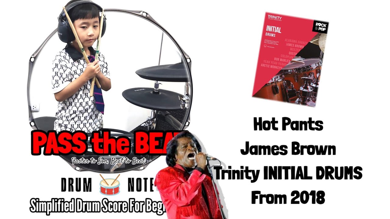 Hot Pants - James Brown | Trinity Initial Drums | Drum Note, Drumless for Beginners