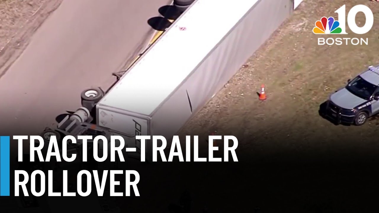 Dedham tractor-trailer rollover on I-95 causes delays