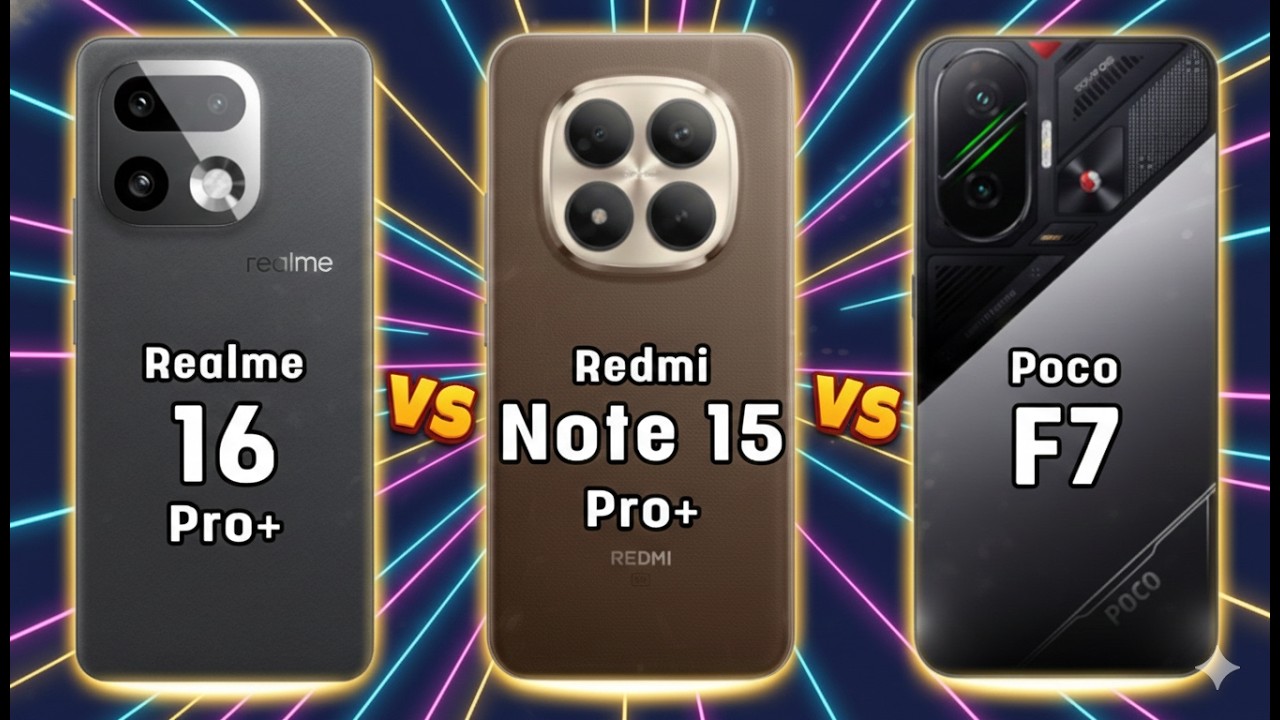 Realme 16 Pro Plus vs Redmi Note 15 Pro Plus vs Poco F7