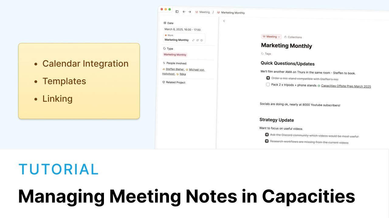 Master your Meetings with Capacities