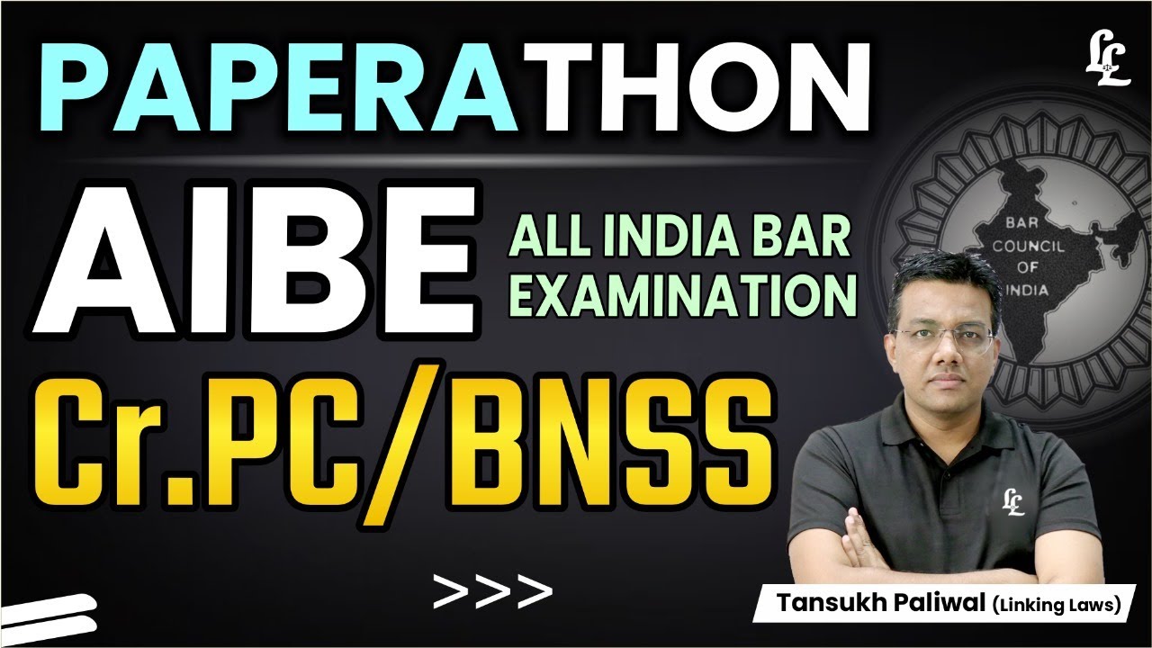 AIBE Paperathon Series | Cr.PC/Bnss | Tansukh Paliwal | Linking Laws