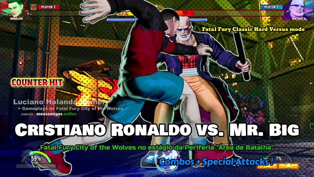 Cristiano Ronaldo vs. Mr. Big na Área de Batalha [ Special Attacks ! ] Fatal Fury City of the Wolves
