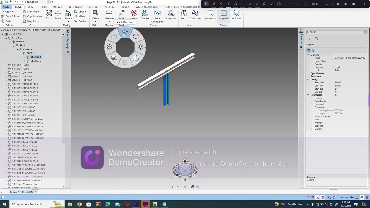 CREATING TEE TYPE SUPPORT AND IT'S MTO ON AVEVA E3D